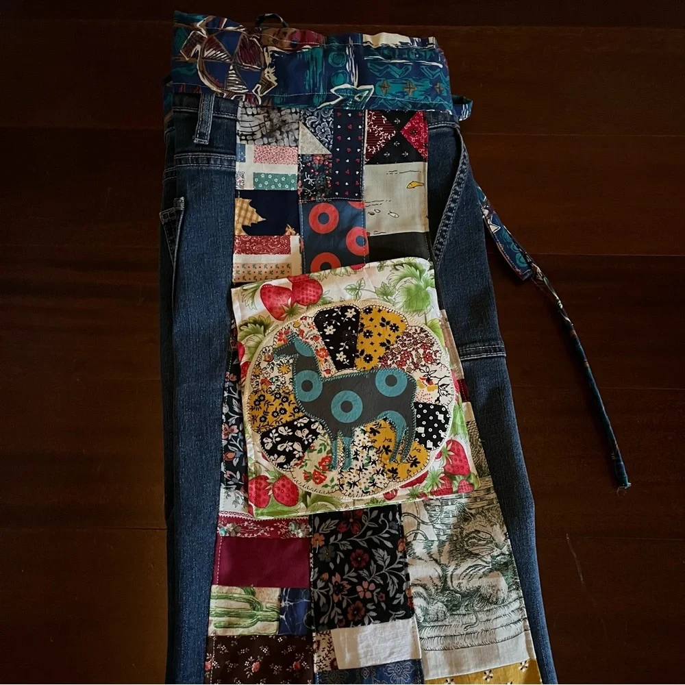 Harper jeans bellbottom patchwork phish llama donuts hippie shakedown patchpixie - Picture 5 of 11